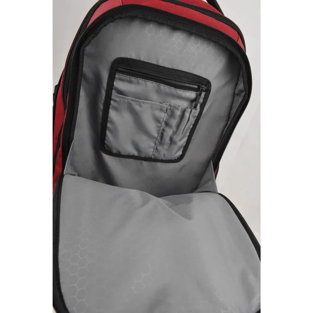 Samsonite Rolling Backpack Wheeled Travel Laptop Carry On Red Telescoping Handle